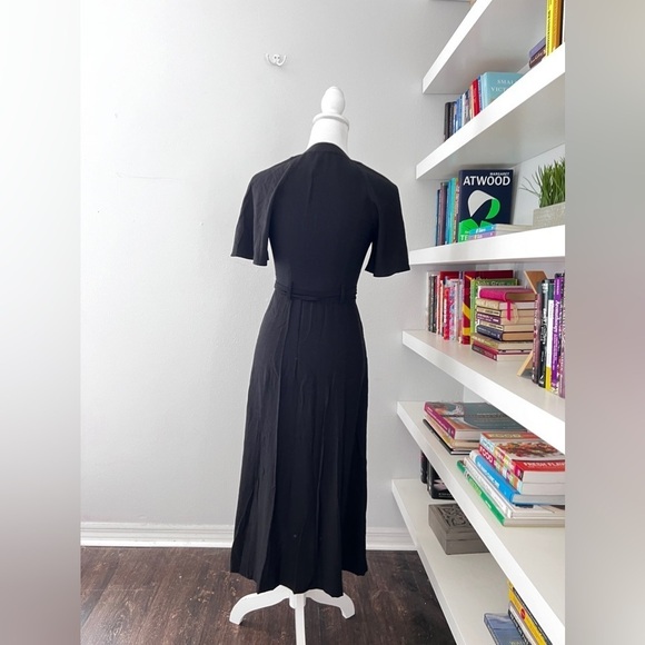 Whistles Women's Black Anita Button-Through Belted A-Line Dress Size US 2 - Picture 6 of 16